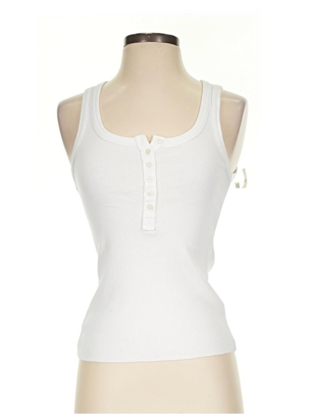 Aerie Women’s White Ribbed Henley Tank Top Size M - Picture 2 of 11